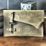 Rustic Leather Clutch with Skeleton Key