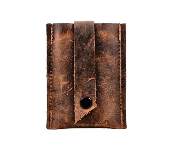 Envelope Business Card Holder Monogram in Brown - MEN - Small