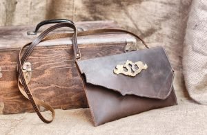 Raw Edge Leather Clutch