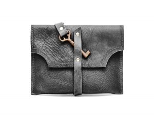 Black mini clutch with key